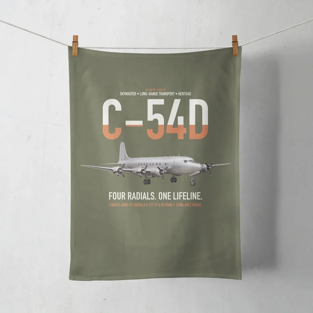 C-54D Skymaster design on green army towel