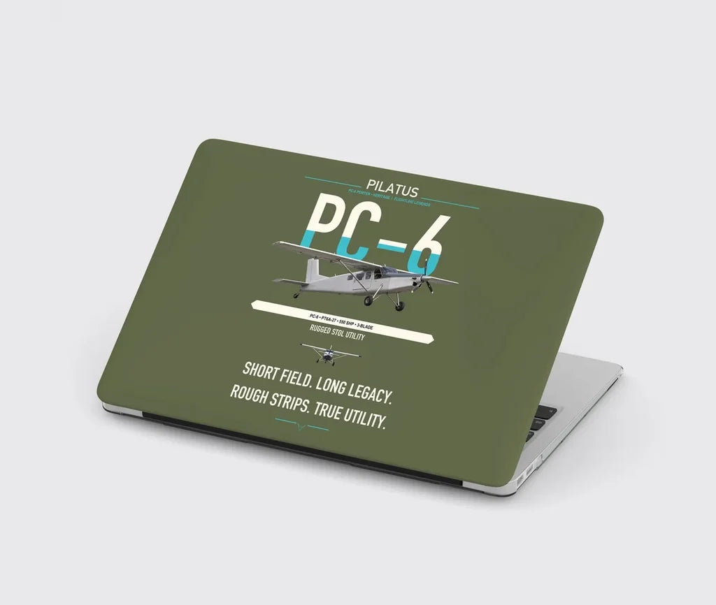 Pilatus PC-6 Porter design on green army MacBook case