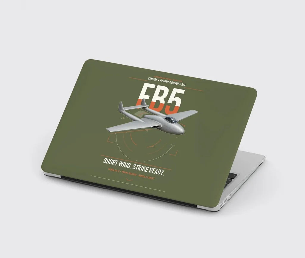de Havilland Vampire FB5 design on green army MacBook case