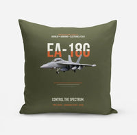 Thumbnail for EA-18G Growler Control The Spectrum design on green army pillow