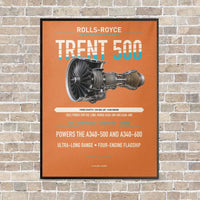 Thumbnail for TRENT 500 vertical canvas print - framed - orange background