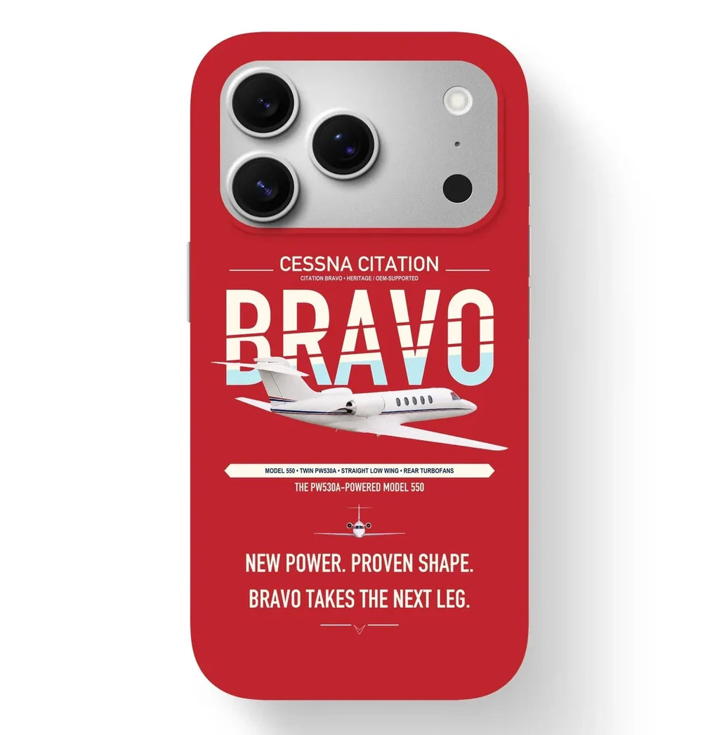 Cessna Citation Bravo design on red magsafe iphone case, for iPhone 17 Pro
