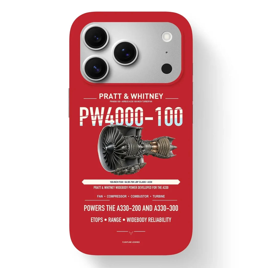 PW4000-100 Case design on red iphone case