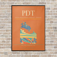 Thumbnail for Eastern Oregon Regional Airport PDT — Pendleton vertical canvas print - framed - orange background