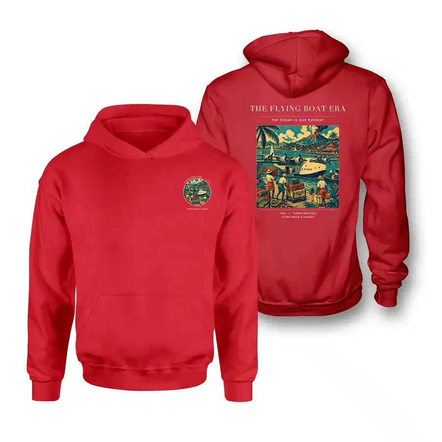 VINTAGE G4055 - The Flying Boat Era - Double-Side Hoodie design on red double side
