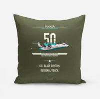 Thumbnail for Fokker 50 design on green army pillow