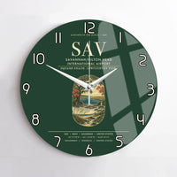 Thumbnail for Savannah-Hilton Head International Airport (SAV) design on dark green no frame wall clock