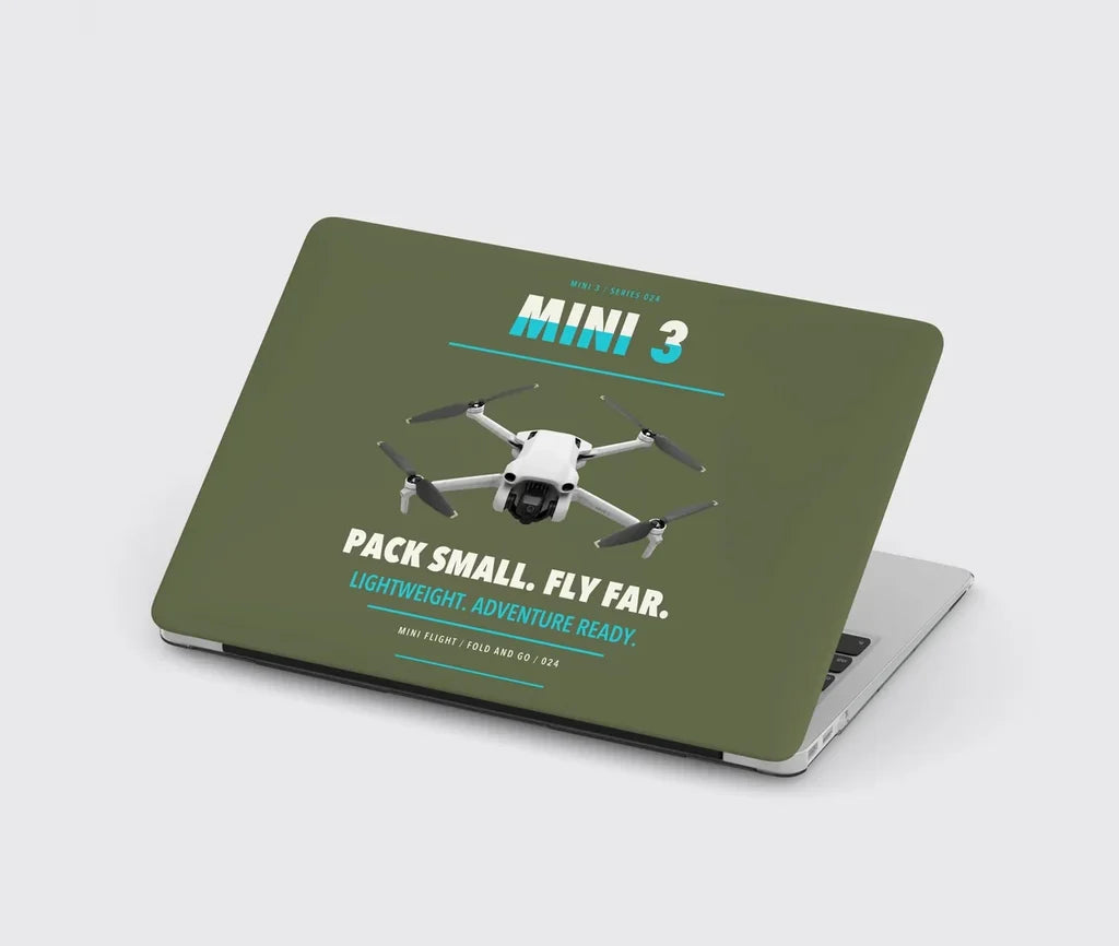 DJI Mini 3 design on green army MacBook case