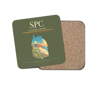 Thumbnail for La Palma Airport (SPC) design on green army 1 piece coaster