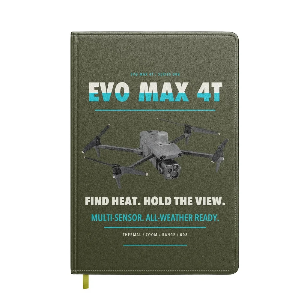 Autel EVO Max 4T design on green army notebook