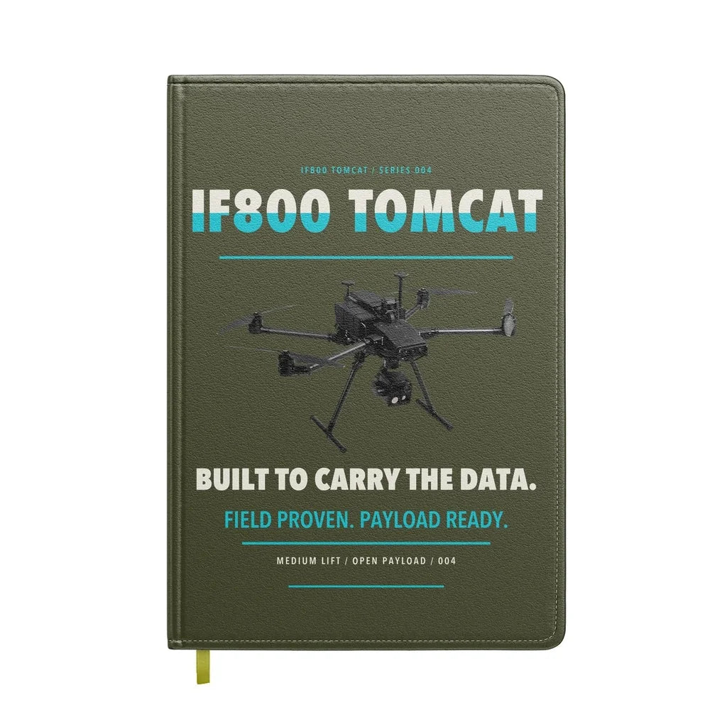 Inspired Flight IF800 Tomcat design on green army notebook