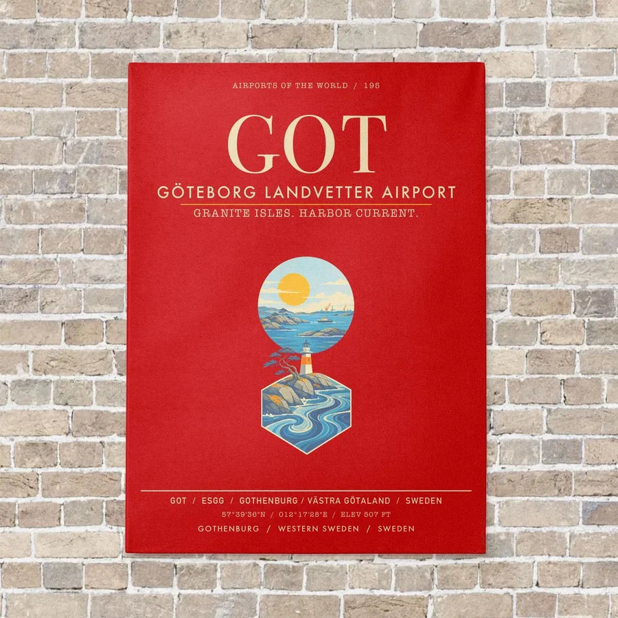 Goteborg Landvetter Airport GOT - Canvas Framed - Red