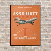 Thumbnail for Airbus A330 MRTT vertical canvas print - framed - orange background