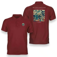 Thumbnail for VINTAGE G4262 - The Cowling Mirror Shine - Double-Side Polo T-Shirt design on red