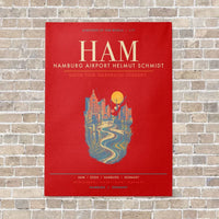 Thumbnail for Hamburg Airport Helmut Schmidt HAM - Canvas Framed - Red