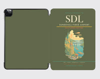 Thumbnail for Sundsvall-Timrå Airport (SDL) design on green army ipad tablet case