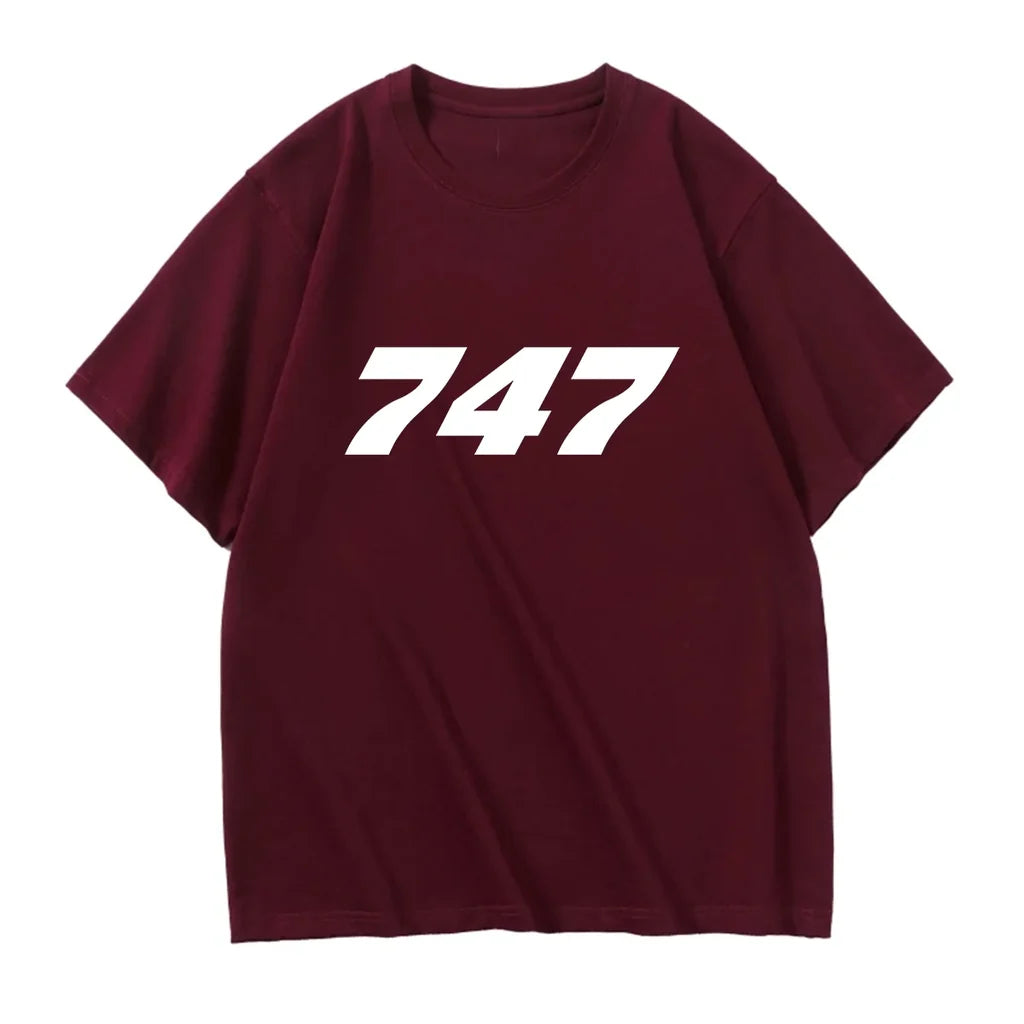 747 Flat Text Designed Relax Fit T-Shirts - view 14