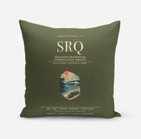 Thumbnail for Sarasota Bradenton International Airport (SRQ) design on green army pillow