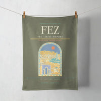 Thumbnail for Fes (FEZ) design on green army towel