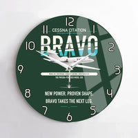 Thumbnail for Cessna Citation Bravo design on dark green no frame wall clock