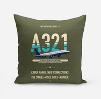 Thumbnail for Airbus A321XLR design on green army pillow