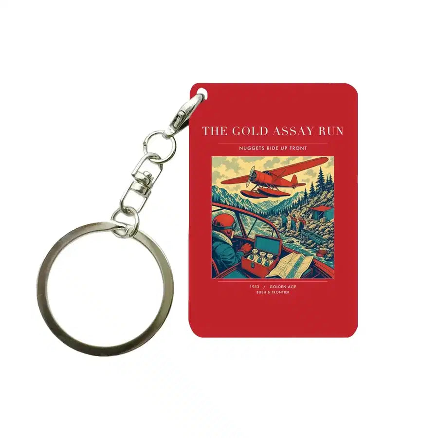 VINTAGE G4415 - The Gold Assay Run - Designed Key Chain design on red