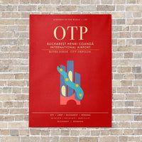 Thumbnail for Bucharest Henri Coanda International Airport OTP - Canvas Framed - Red