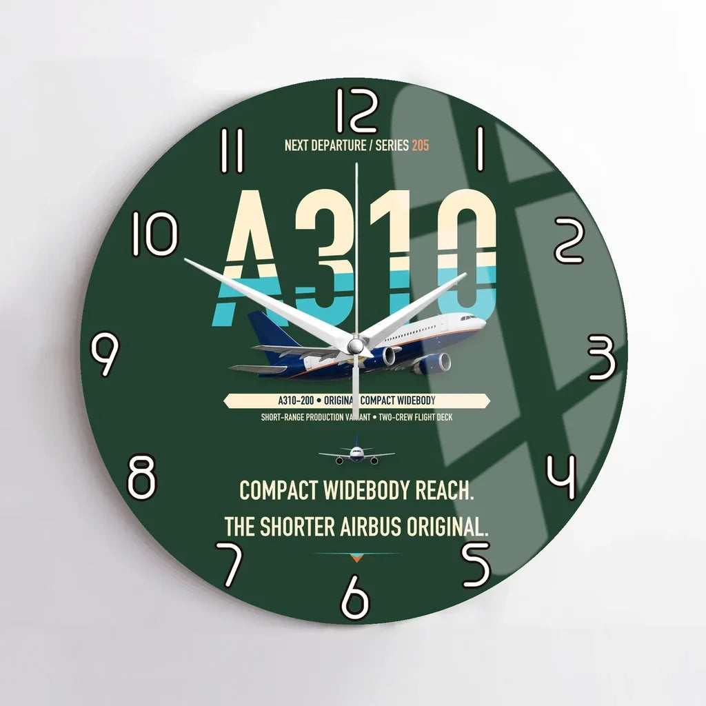 Airbus A310-200 design on dark green no frame wall clock