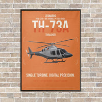 Thumbnail for Leonardo TH-73A Thrasher vertical canvas print - framed - orange background