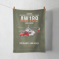 Thumbnail for Leonardo AW189 design on green army towel