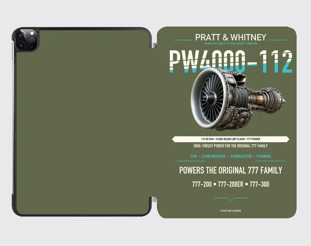PW4000-112 design on green army ipad tablet case