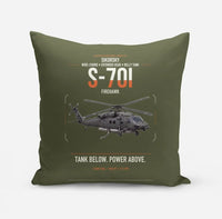 Thumbnail for Sikorsky S-70i FIREHAWK design on green army pillow