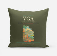 Thumbnail for Vijayawada Airport (VGA) design on green army pillow