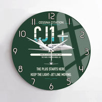 Thumbnail for Cessna Citation CJ1+ design on dark green no frame wall clock