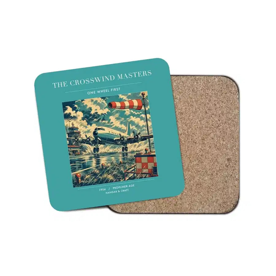 The Crosswind Masters - Designed Coasters design on turquoise 1-piece