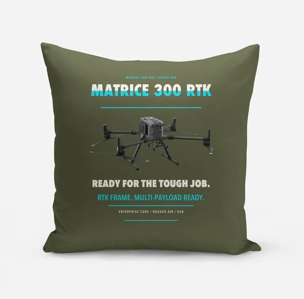 DJI Matrice 300 RTK design on green army pillow