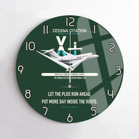 Thumbnail for Cessna Citation X+ design on dark green no frame wall clock