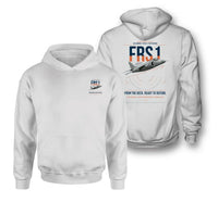 Thumbnail for British Aerospace Sea Harrier FRS.1 design on white double-side hoodie, double-side print