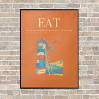 Thumbnail for Pangborn Memorial Airport EAT — Wenatchee vertical canvas print - framed - orange background