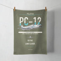 Thumbnail for Pilatus PC-12 PRO design on green army towel