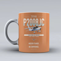 Thumbnail for Tecnam P2008JC NG design on orange ceramic mug, double-side print