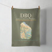 Thumbnail for Dubuque Regional Airport (DBQ) design on green army towel