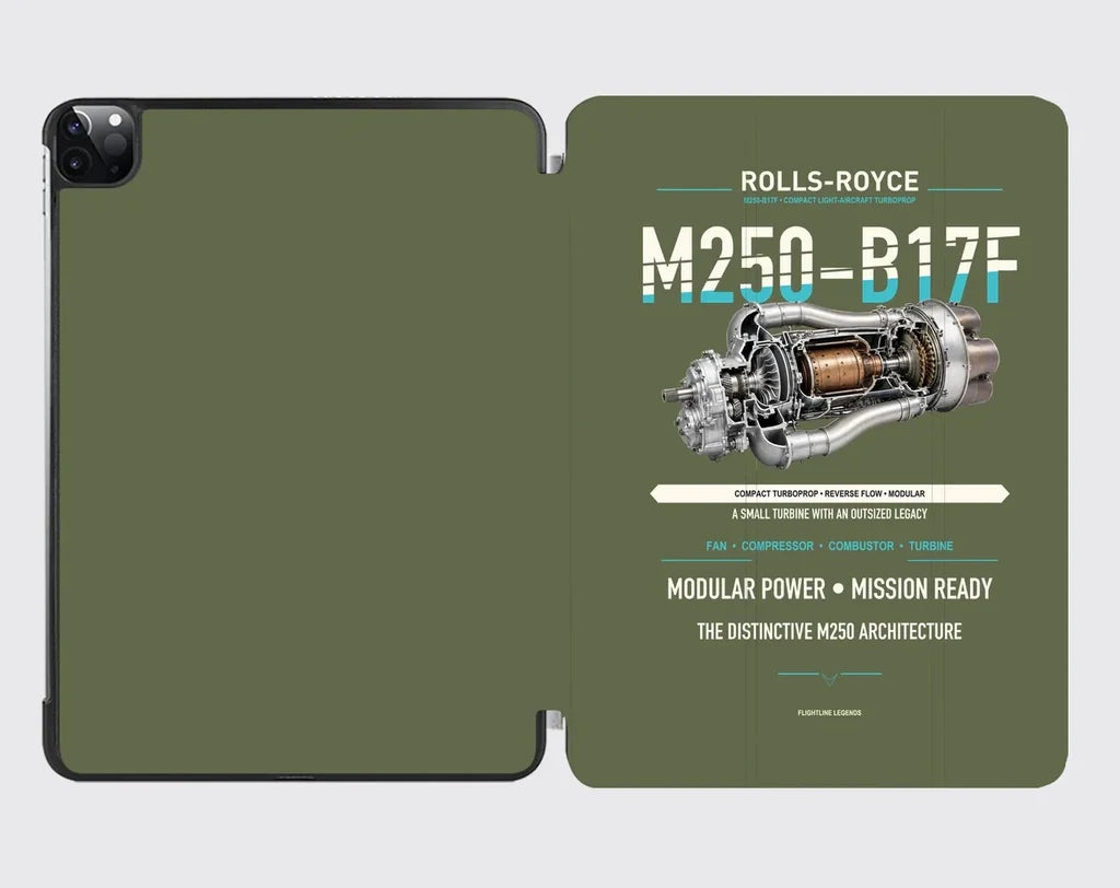 M250-B17F design on green army ipad tablet case