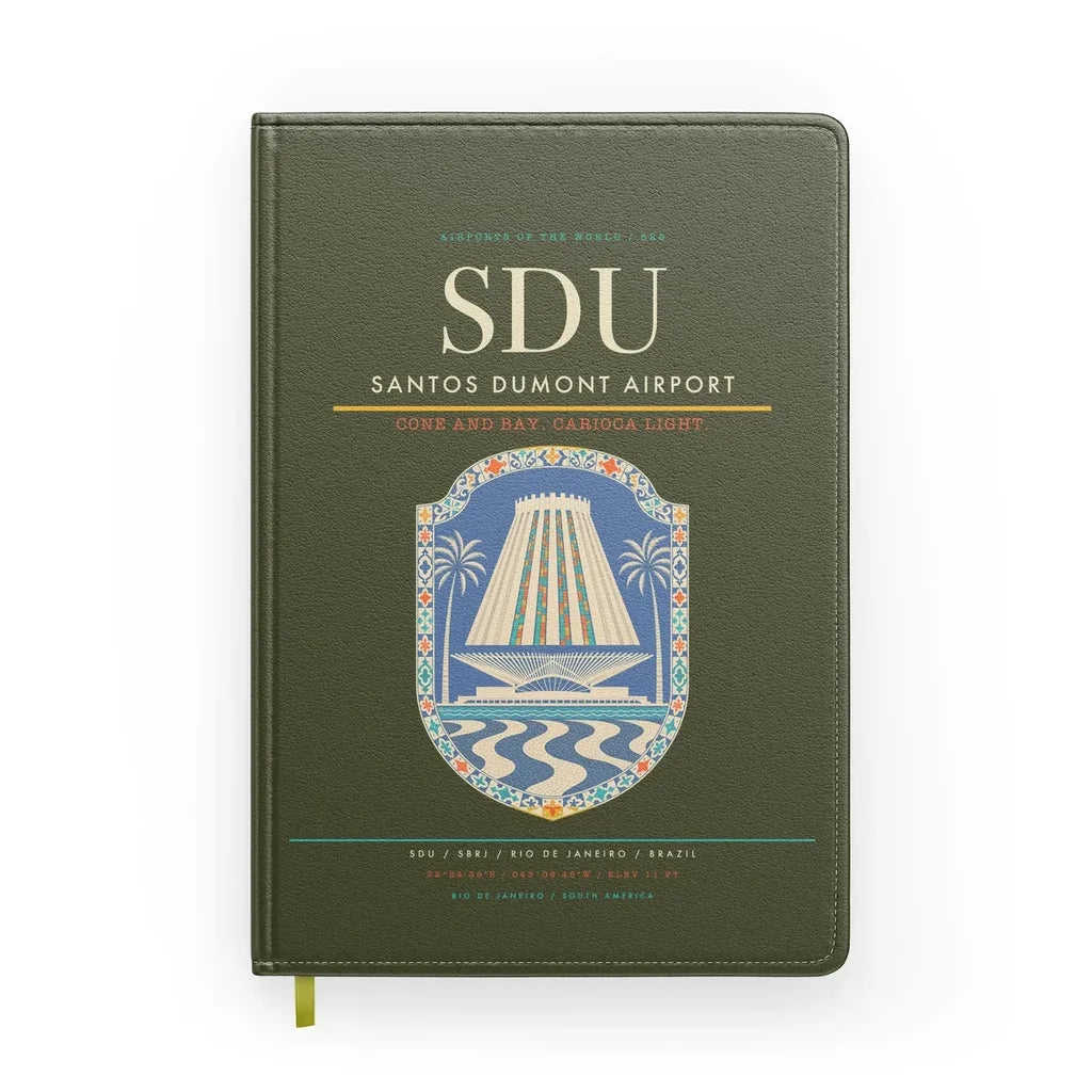 Santos Dumont Airport (SDU) design on green army notebook