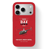 Thumbnail for Robinson R44 Raven II design on red magsafe iphone case, for iPhone 17 Pro