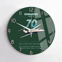 Thumbnail for Bombardier Learjet 70 design on dark green no frame wall clock