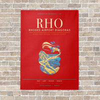 Thumbnail for Rhodes Airport Diagoras RHO - Canvas Framed - Red