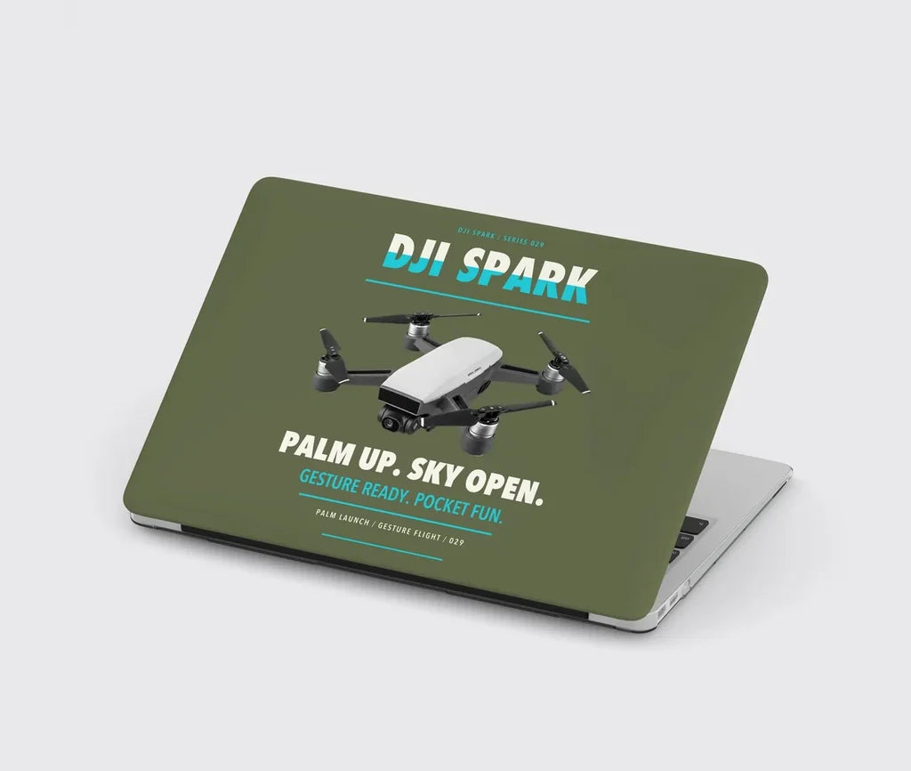 DJI Spark design on green army MacBook case