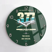 Thumbnail for Boeing 377 Stratocruiser design on dark green no frame wall clock