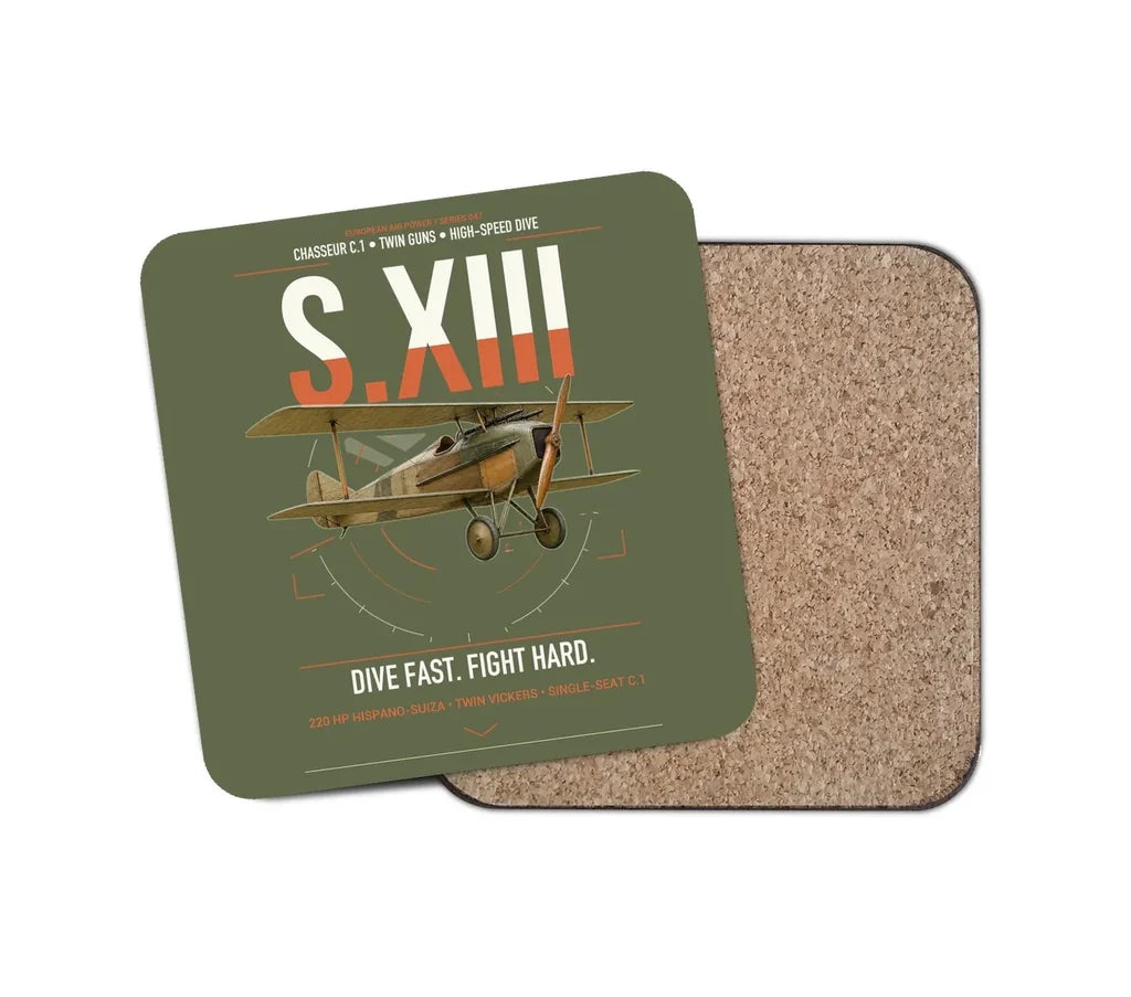 SPAD S.XIII C.1 design on green army 1 piece coaster